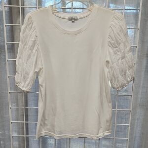Rails White Puff-Sleeve Tee